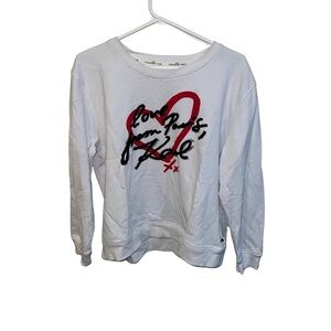 Karl Lagerfeld White Sweatshirt with Red and Black Design